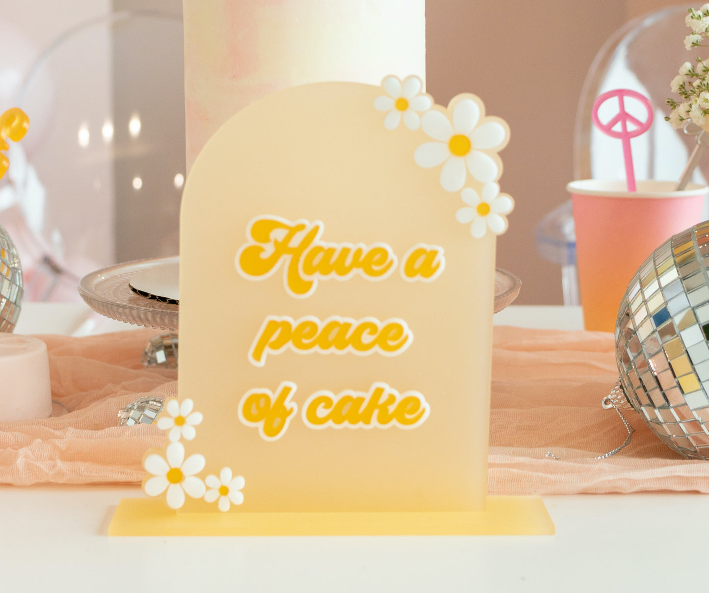 Peace of Cake Menu Sign