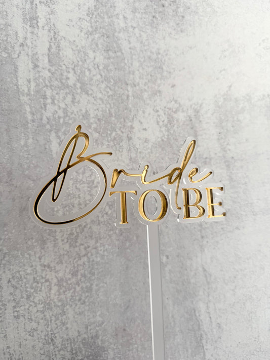 BRIDE TO BE LAYERED CAKE TOPPER