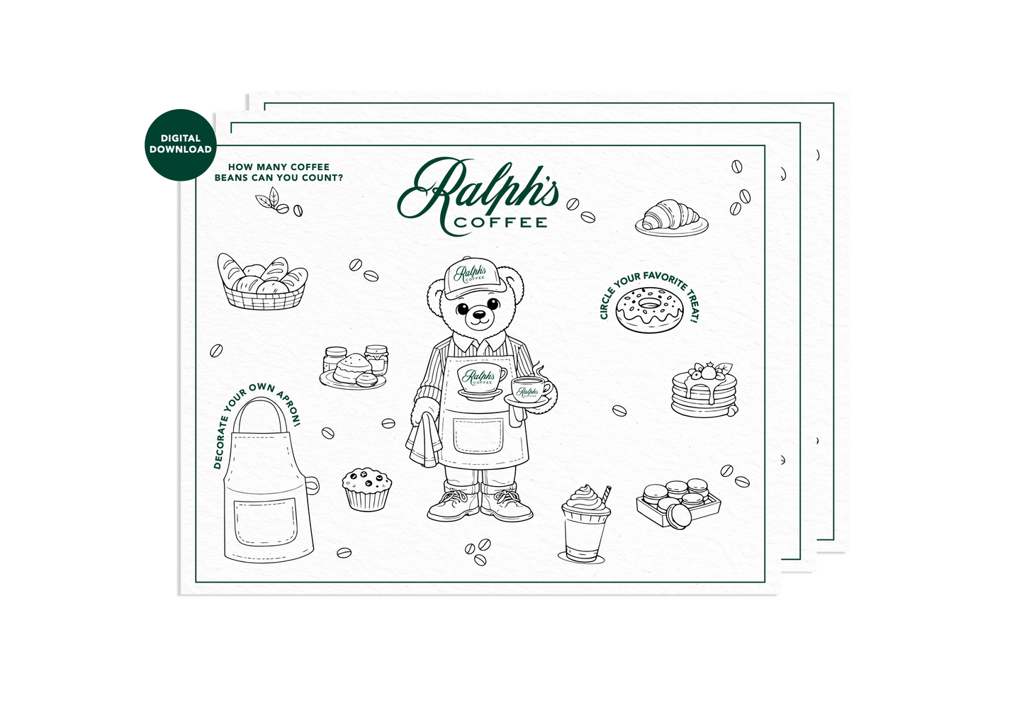 Ralph's Coffee Inspired Kids Activity Placemat